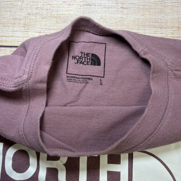 The North Face Women's Long Sleeve Logo Tee Size L Mauve Pink Purple Outdoor - Picture 5 of 8